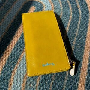 NWOT Baellerry Leather Zip Wallet Yellow Green